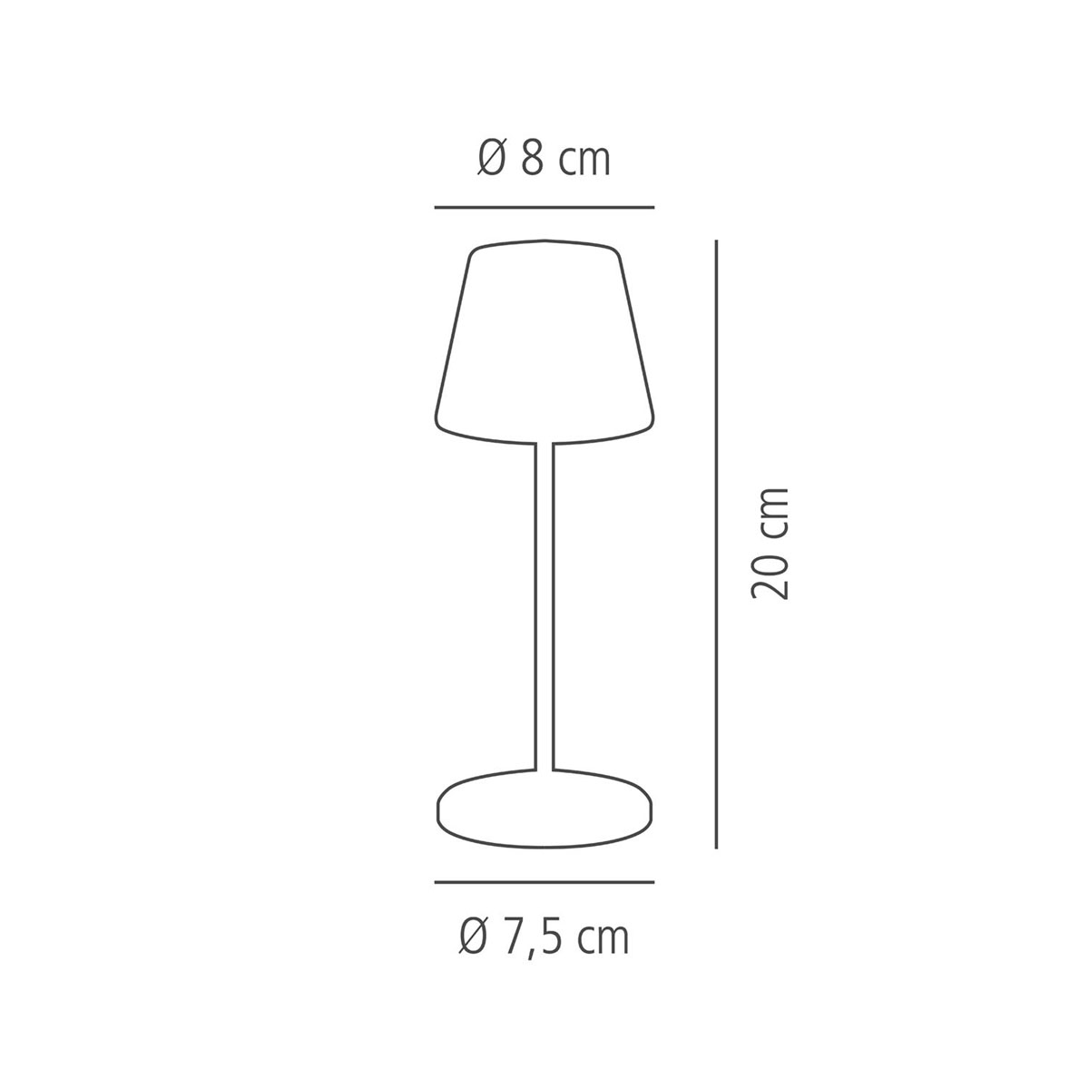 Tischleuchte MERLE MICRO, Metall, Farbe: rostfarben, 1x LED 1,0 W / 100 lm, dimmbar in 3 Stufen, D: 8 cm, H: 20 cm