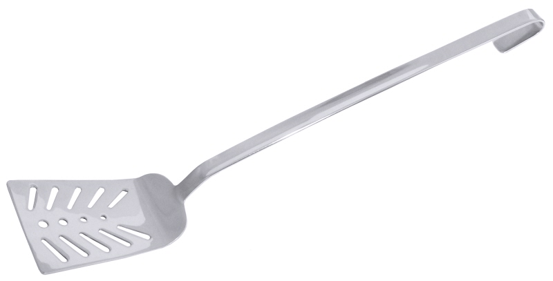 Fischbackschaufel, perforiert, Edelstahl, 11 x 11 cm, Stiellänge: 36 cm