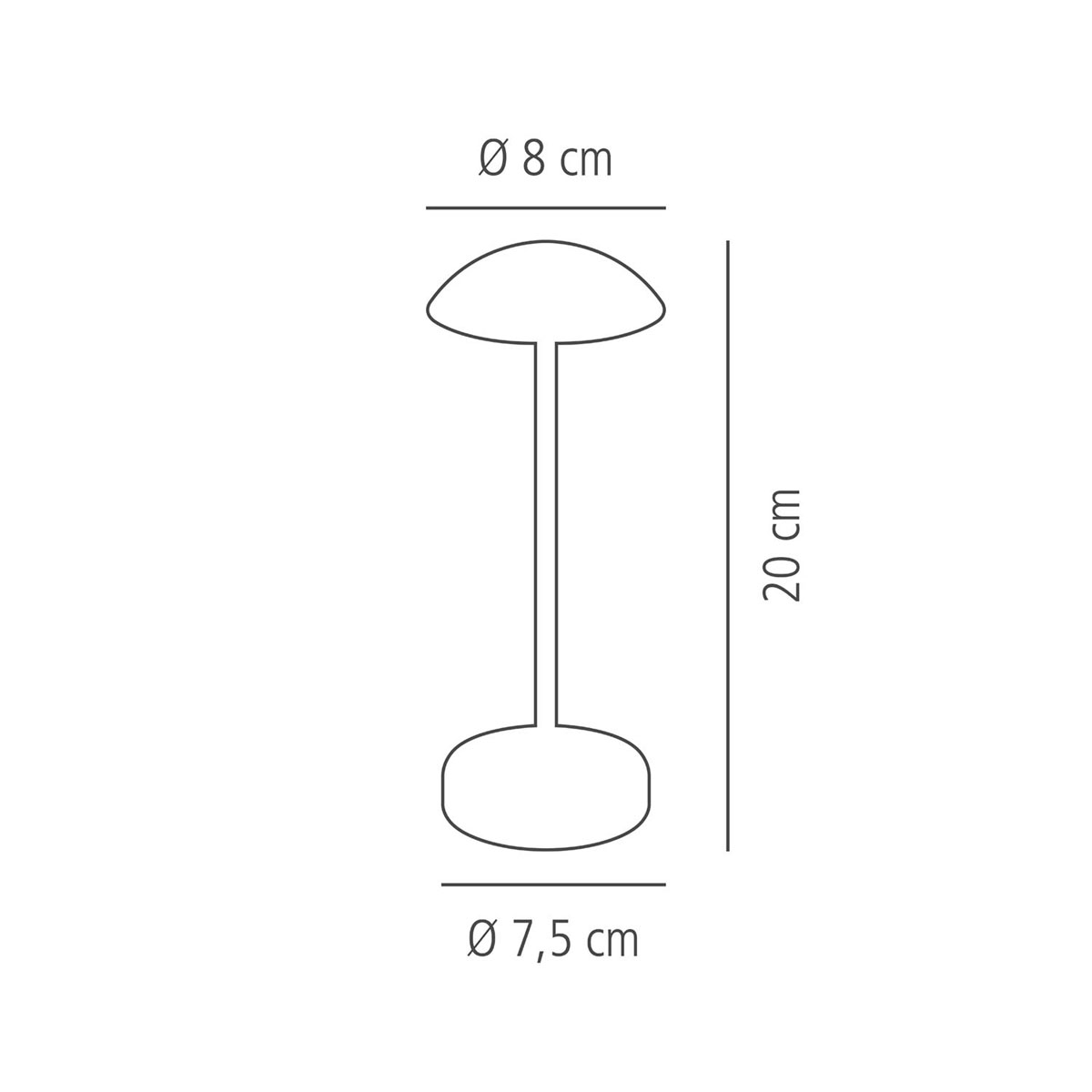 Tischleuchte ALVA, Metall, Farbe: whisper white, 1x LED 1,0 W / 100 lm, dimmbar in 3 Stufen, D: 8 cm, H: 20 cm