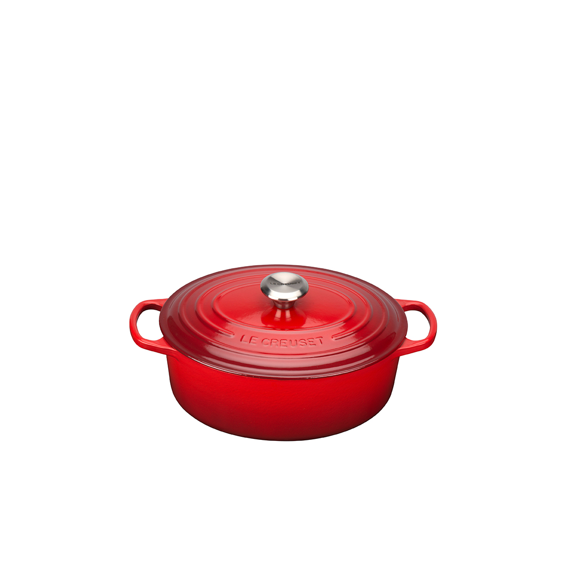 Le Creuset, Gusseisen - Bräter oval Signature, 29 cm/ 4,7 ltr., Fb. Kirschrot