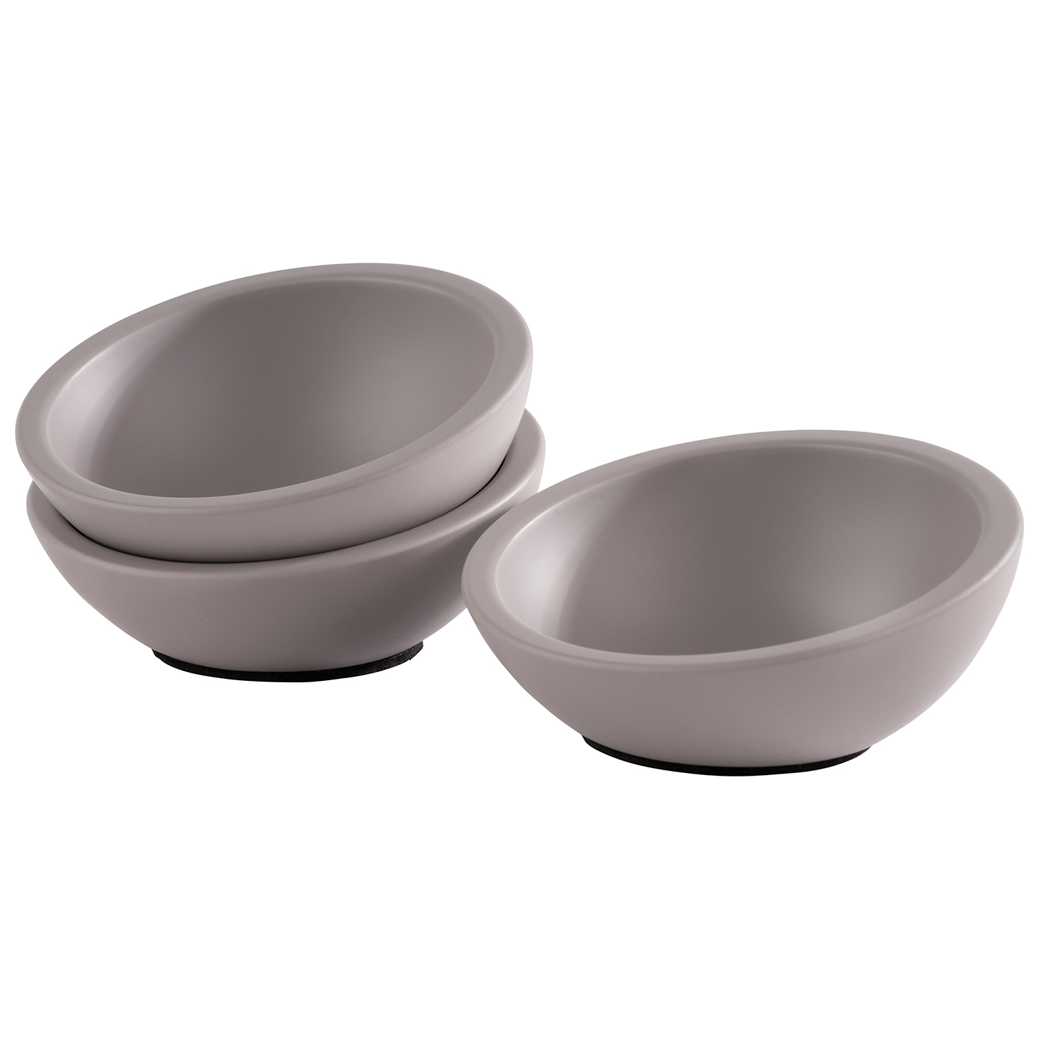 Schale ELEMENT, 3er-Set, Beton, möbelschonende Unterseite, D: 10 cm, H: 4,5 cm, I: 0,05 ltr.