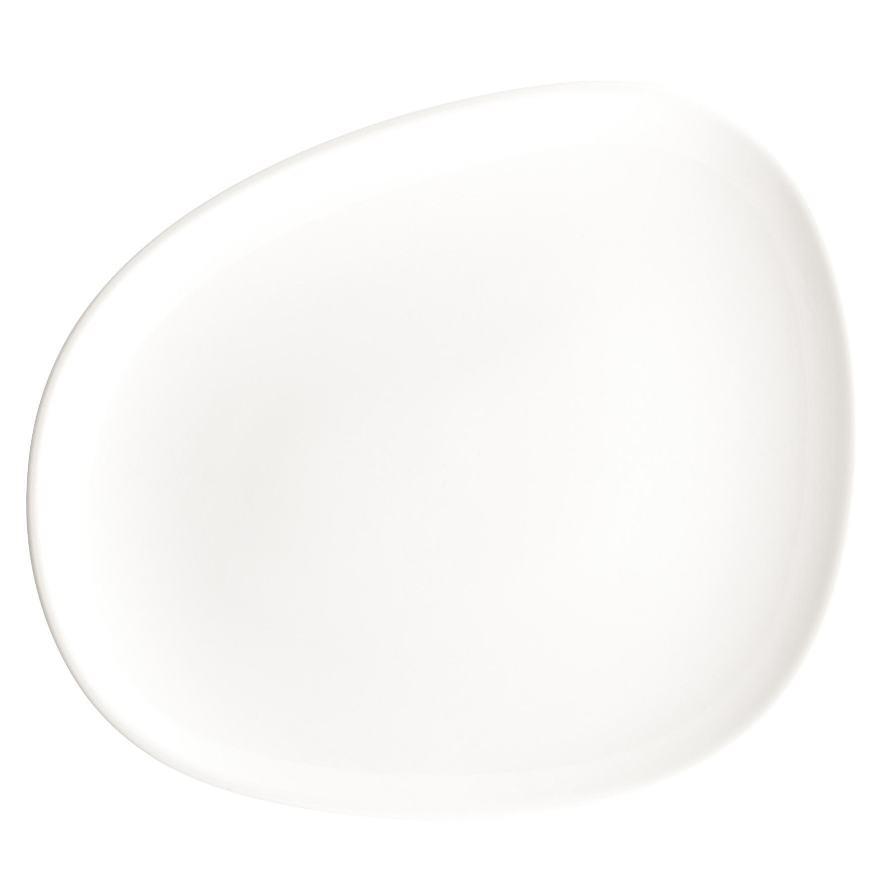 Vago, Cream : Teller flach asymmetrisch 33 cm