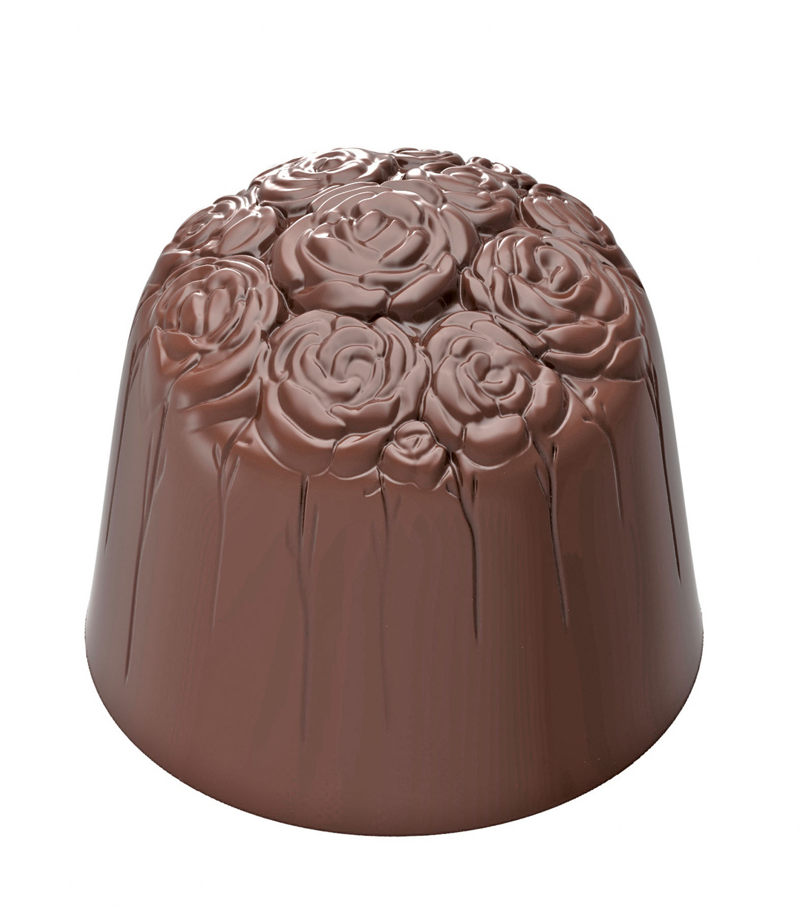 Schokoladen- Form Praline mit Rosenblüten, 275 x 135 mm, 3 x 7 Stück 28 x 28 x 24 mm