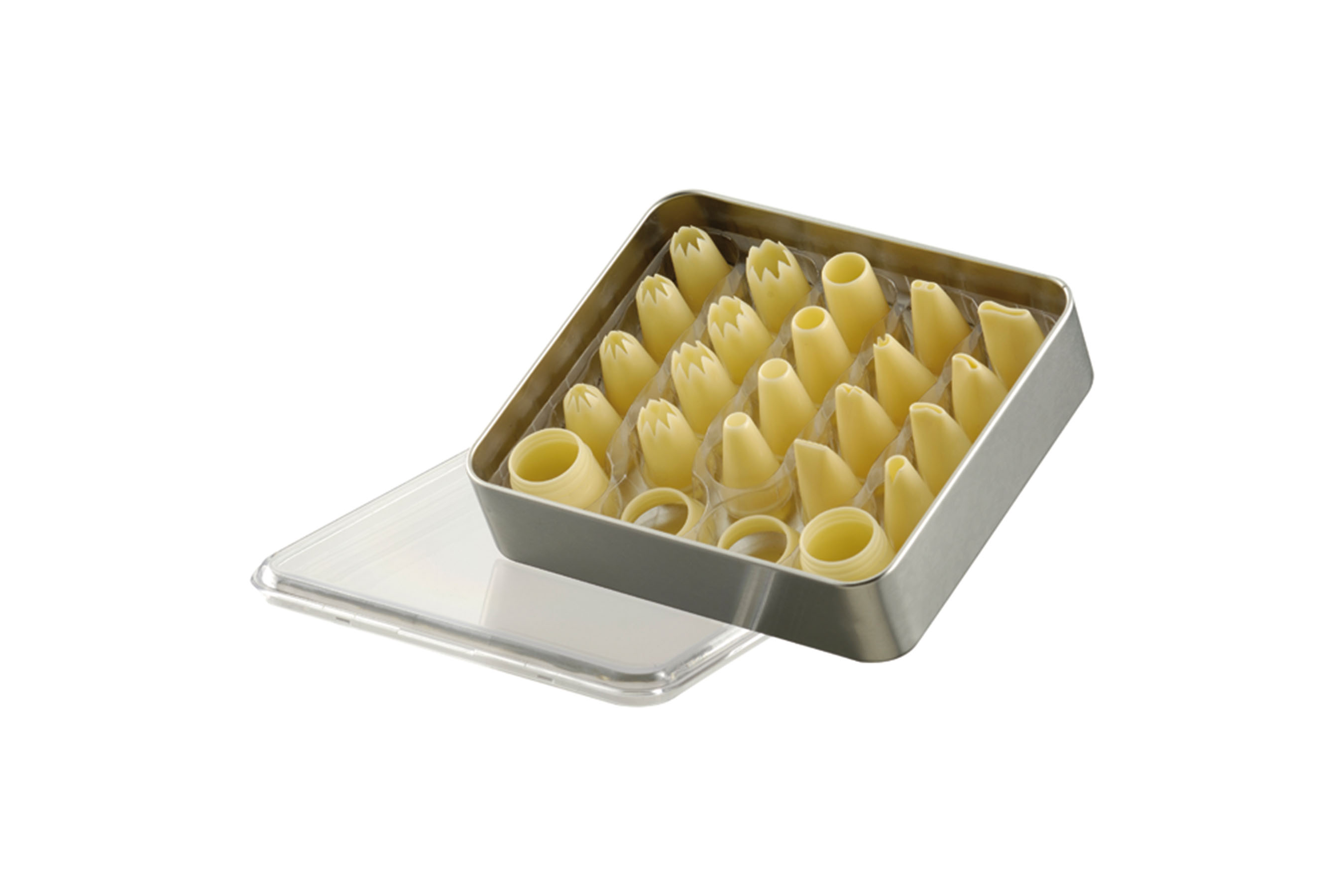 Tüllenkassette 22- tlg., 4 Stern-, 8 Loch- und 8 Garniertüllen