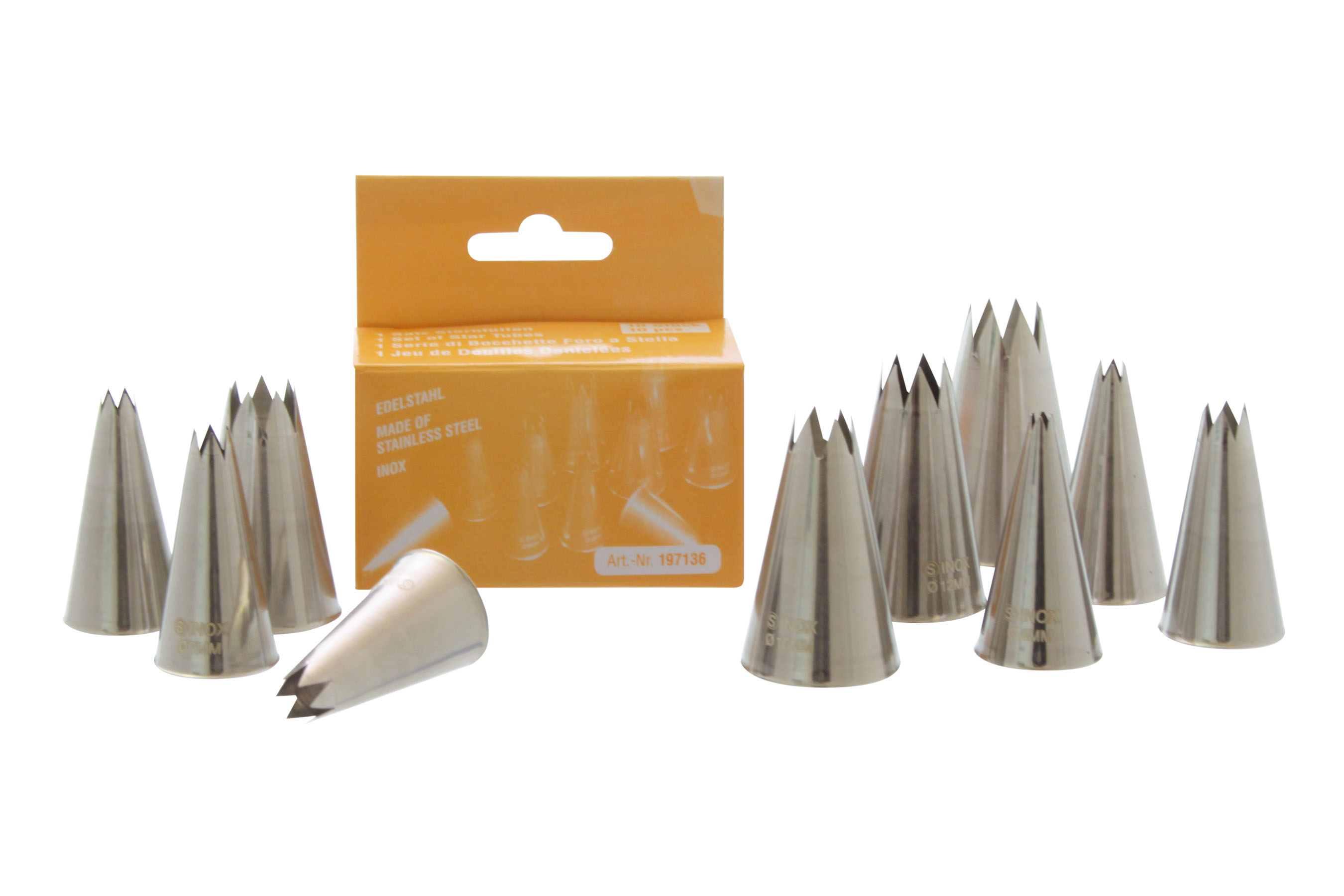 Sterntüllen - Satz, Edelstahl, 10-teilig