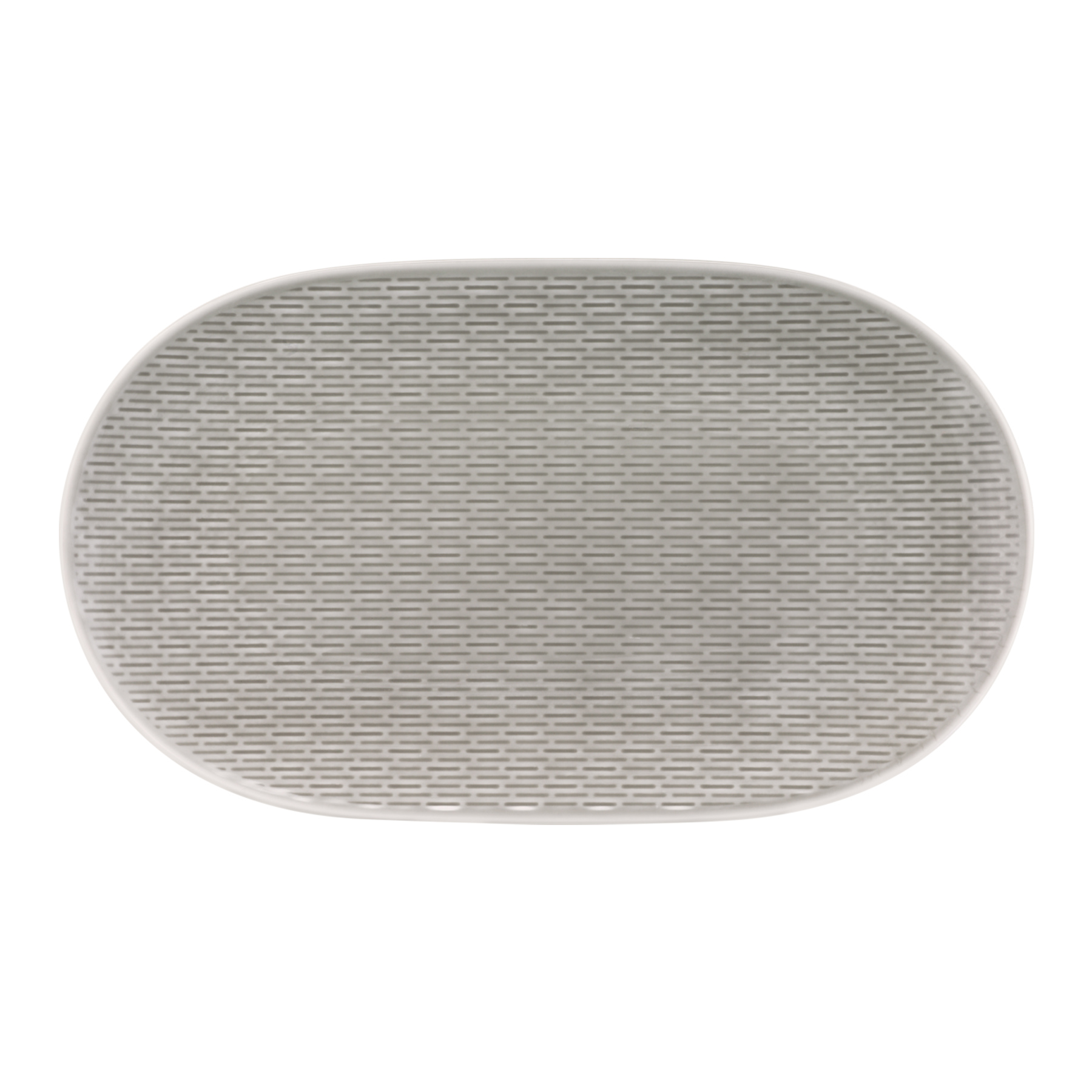 Bauscher, Scope : Glow Gray - Platte oval coup, relief, 37,3 x 22,2 cm