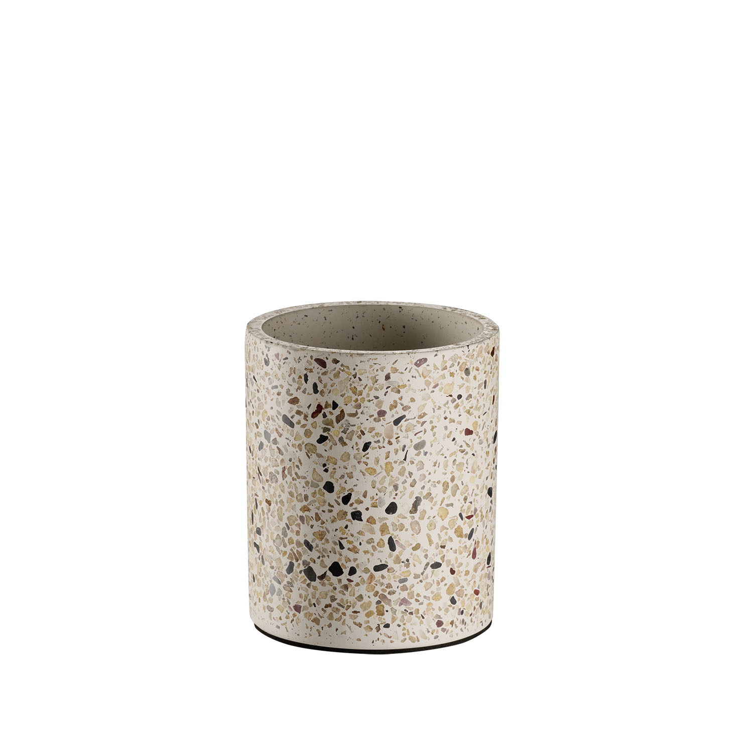 Besteckbehaelter TERRAZZO, Beton, Terrazzooptik, innen D: 9,5 cm, aussen D: 11 cm, H: 13,5 cm