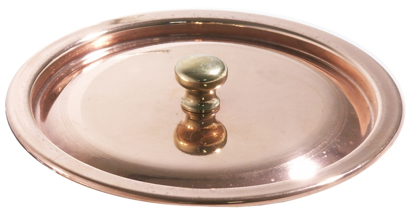 Deckel aus Kupfer/Edelstahl, Rand gebördelt, D: 8,5 cm