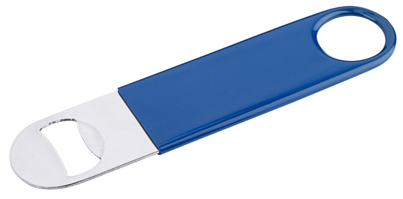 Speed Flaschenöffner, blauem Vinyl, Edelstahl, 18 x 4 cm