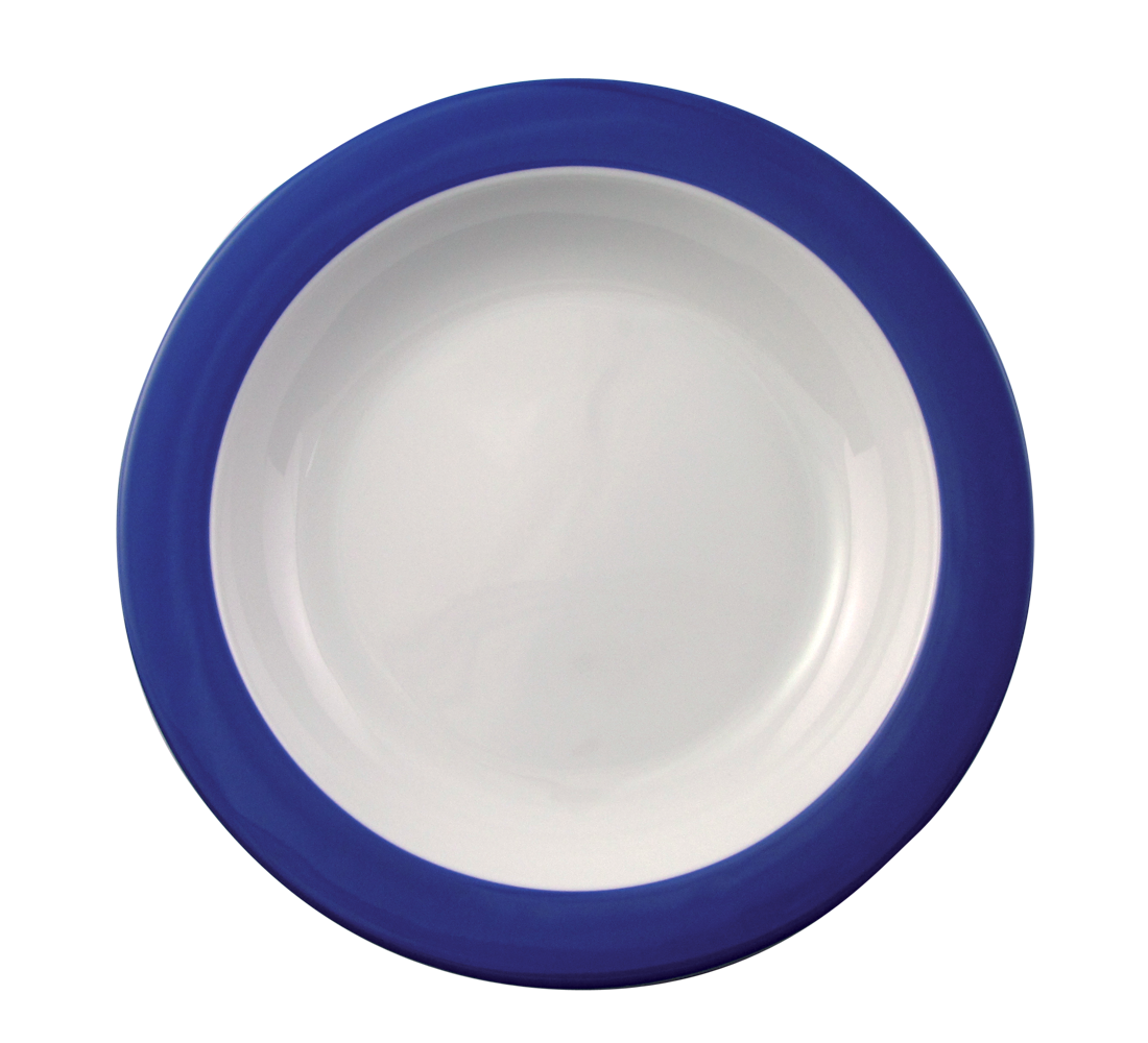 Eschenbach, Color - Suppen-, Pasta-, Salat-Teller, tief Fahne, weiss/ blau, 21,5 cm