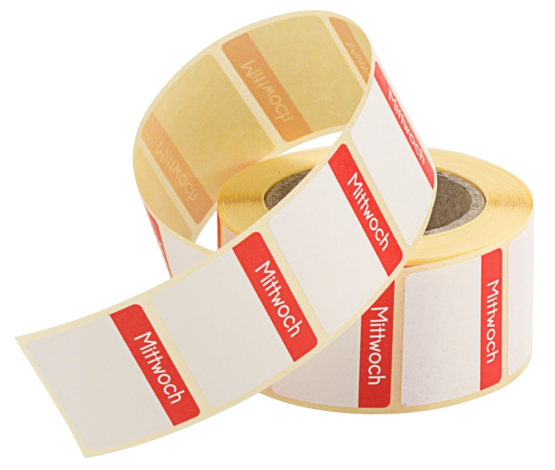 HACCP Etiketten, Mittwoch, rot, 500 Stück auf Rolle