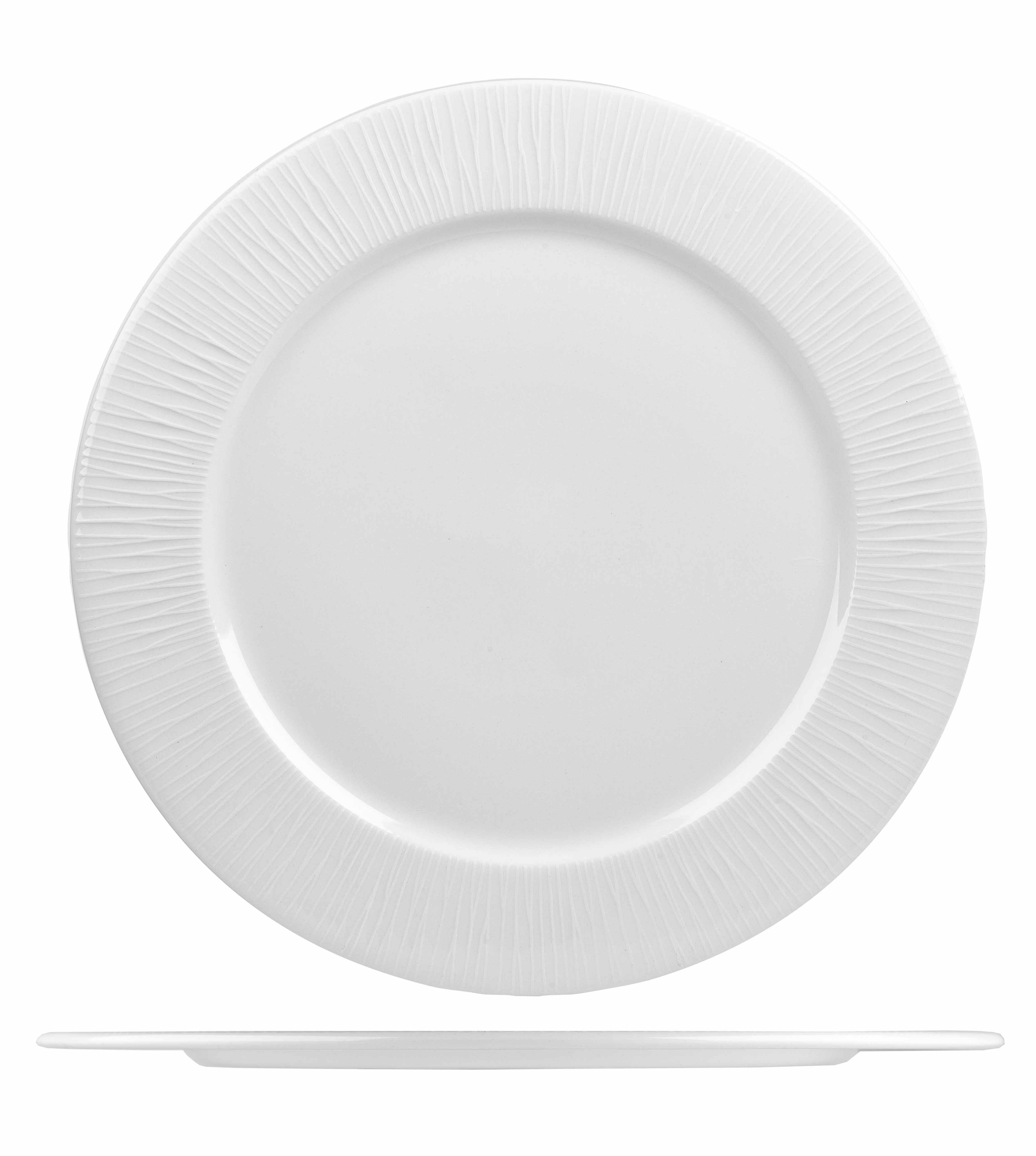 Churchill, Bamboo - Platzteller flach Fahne, uni/ weiss, 30,5 cm