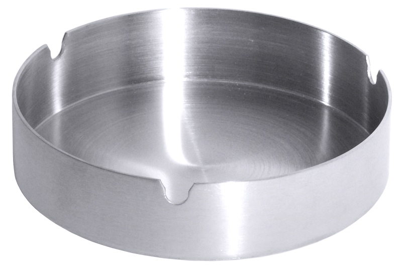 Aschenbecher, Edelstahl, stapelbar, D: 8 cm, H: 3 cm