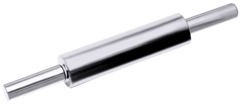 Teigrolle mit starren Griffen, EdSt., L: 47 cm, D: 4,4 cm, Wl: 25 cm