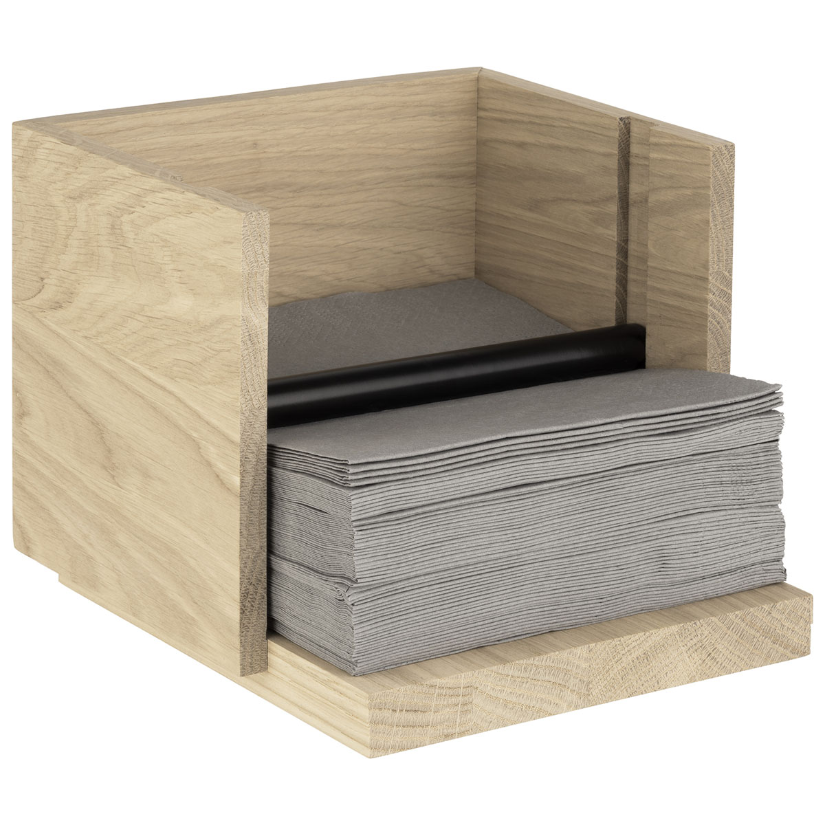 Serviettenhalter VALO, Eichenholz geoelt, fuer ca. 100 Servietten mit 1/4 Falz, 19 x 19 x 16 cm