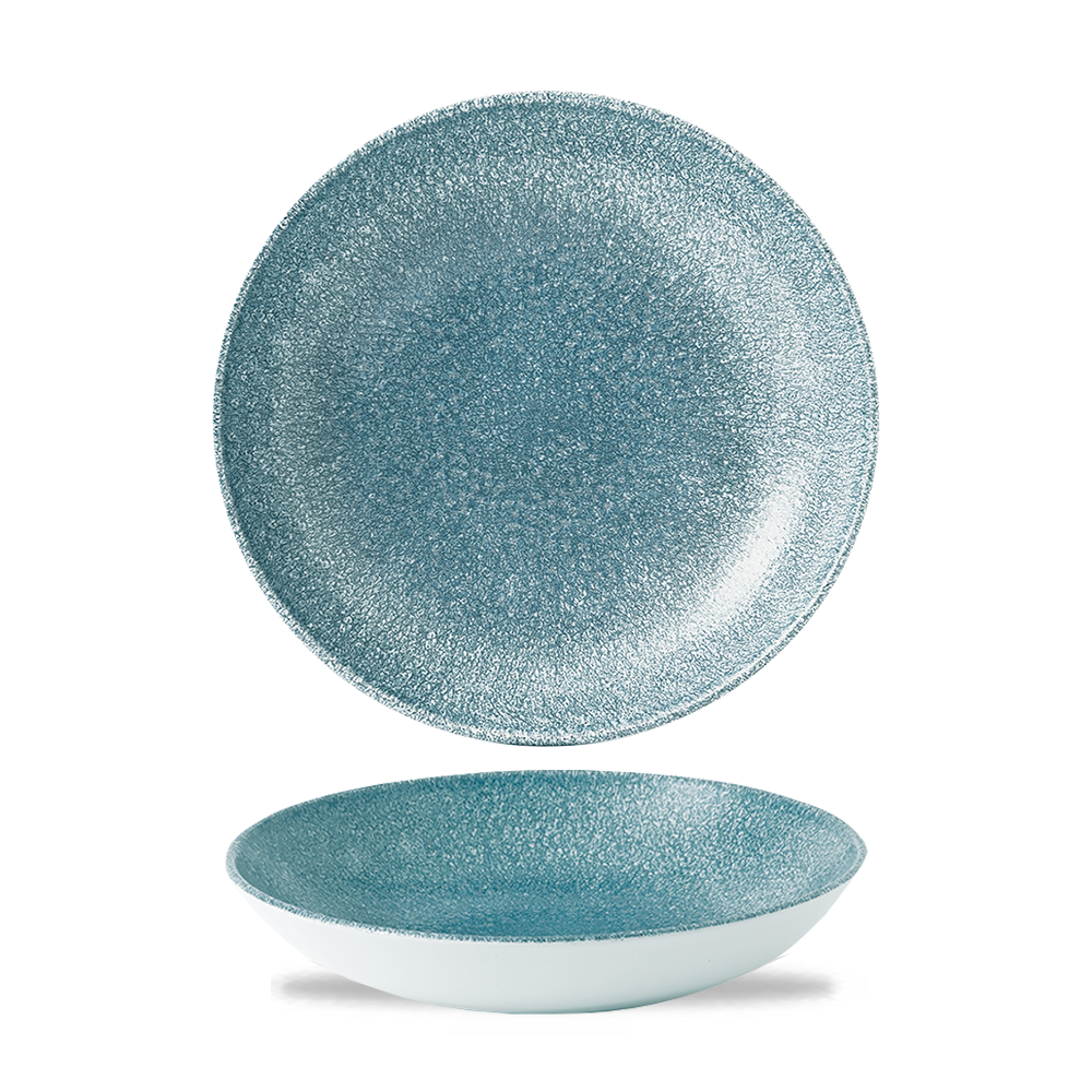 Churchill, Raku : Topaz Blue - Teller tief Coup, 24,8 cm/ 1,11 ltr.