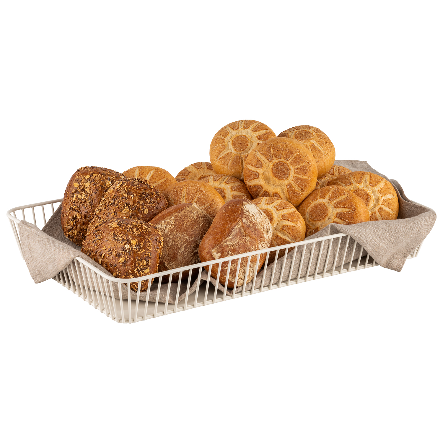 GN 1/1 Korb URBAN, Metall, 53 x 32,5 cm, H: 7,5 cm, Farbe: whisper white