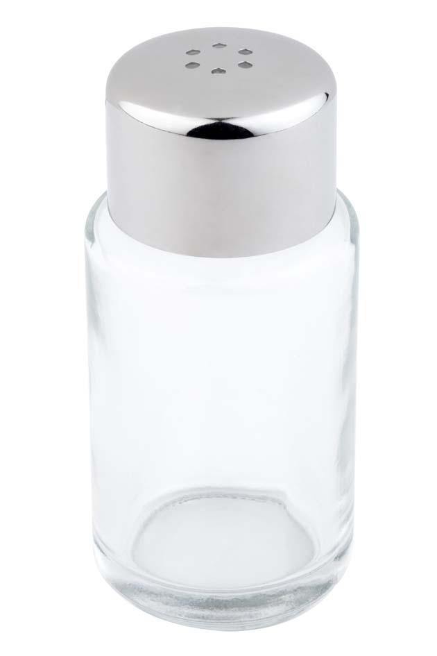 Salz / Pfefferstreuer D: 4 cm, H: 9 cm, Glas, 6 Löcher (je D: 1,85 mm)