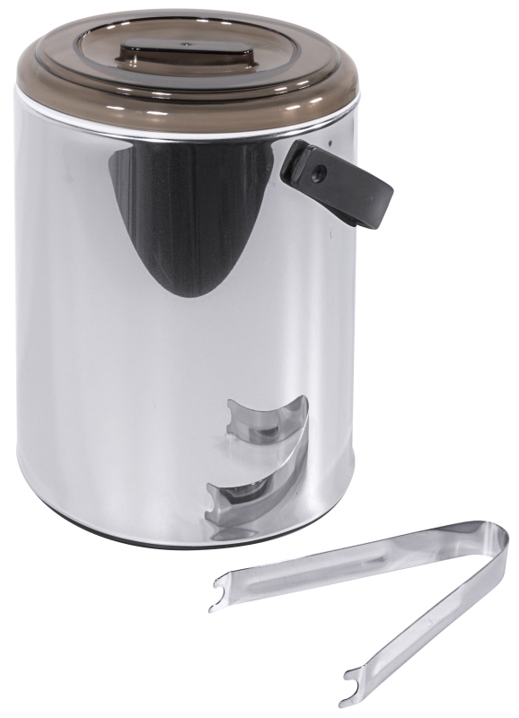 Eiseimer, doppelwandig, weißer Kunststoff, Edelstahl, I: 2 ltr., D: 15 cm, H: 20 cm