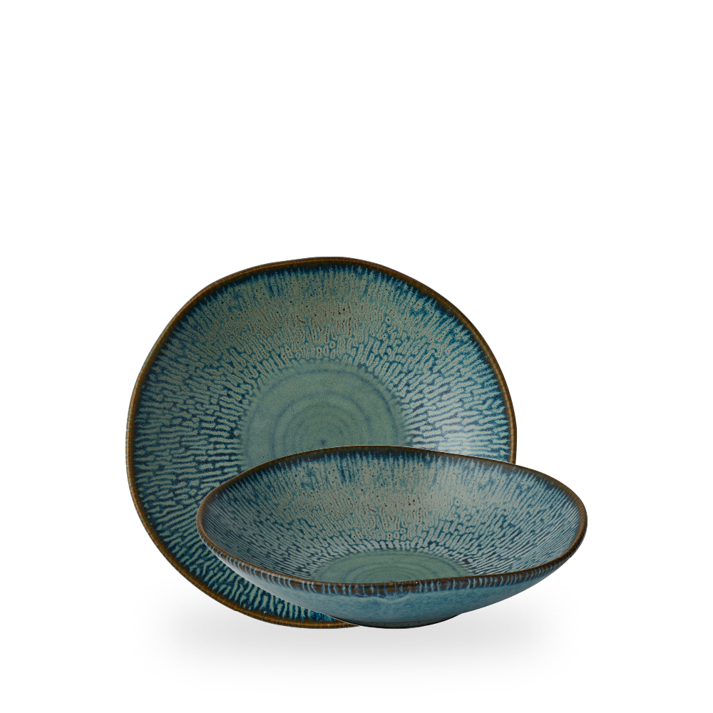 Churchill, Envisage Cascade : Sapphire Blue - Schale organisch, 22 x 5 cm/ 0,75 ltr.