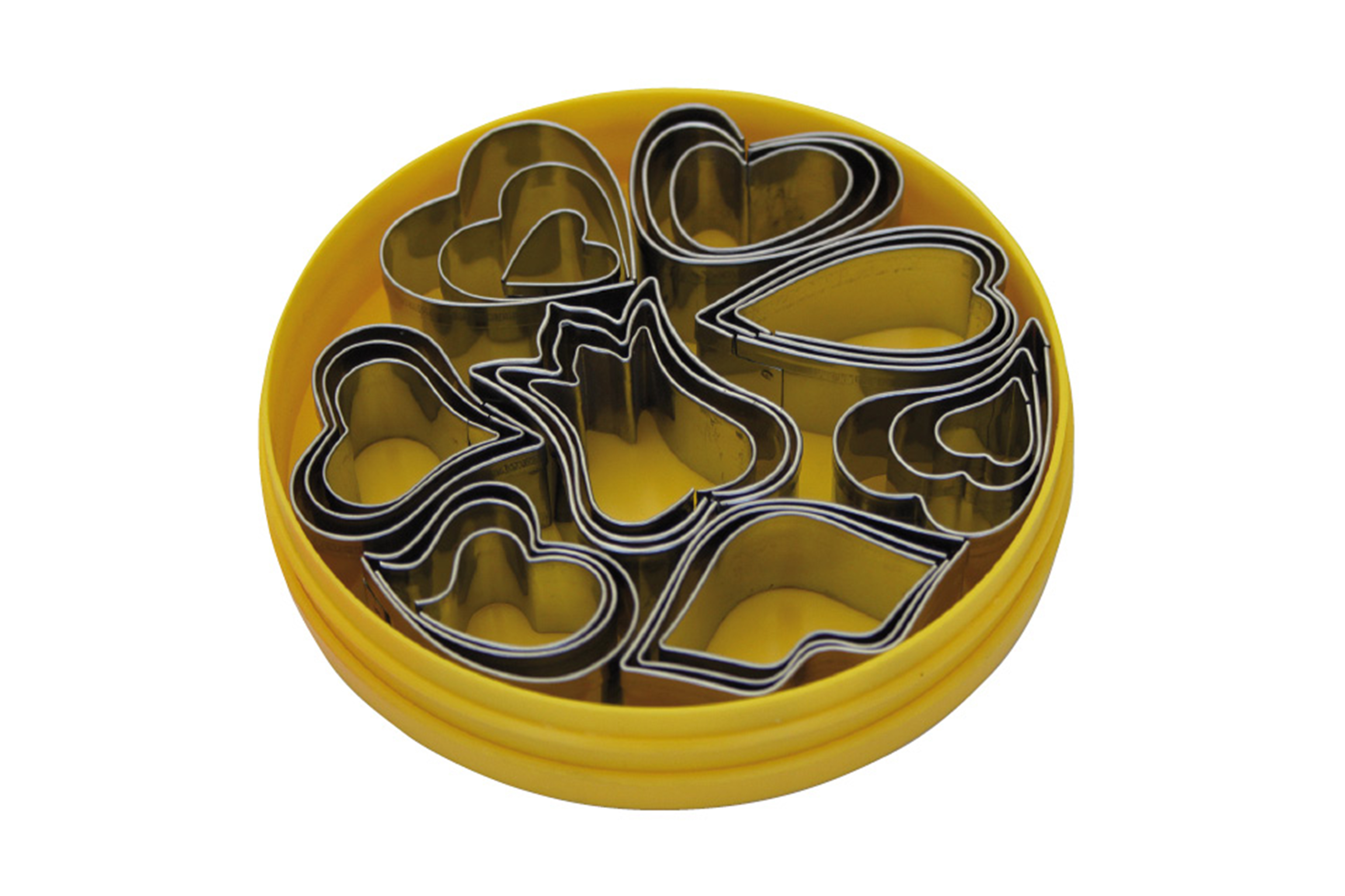 Dekor Ausstecher im Satz Herz 24 -tlg., Höhe: 20 mm, Edelstahl