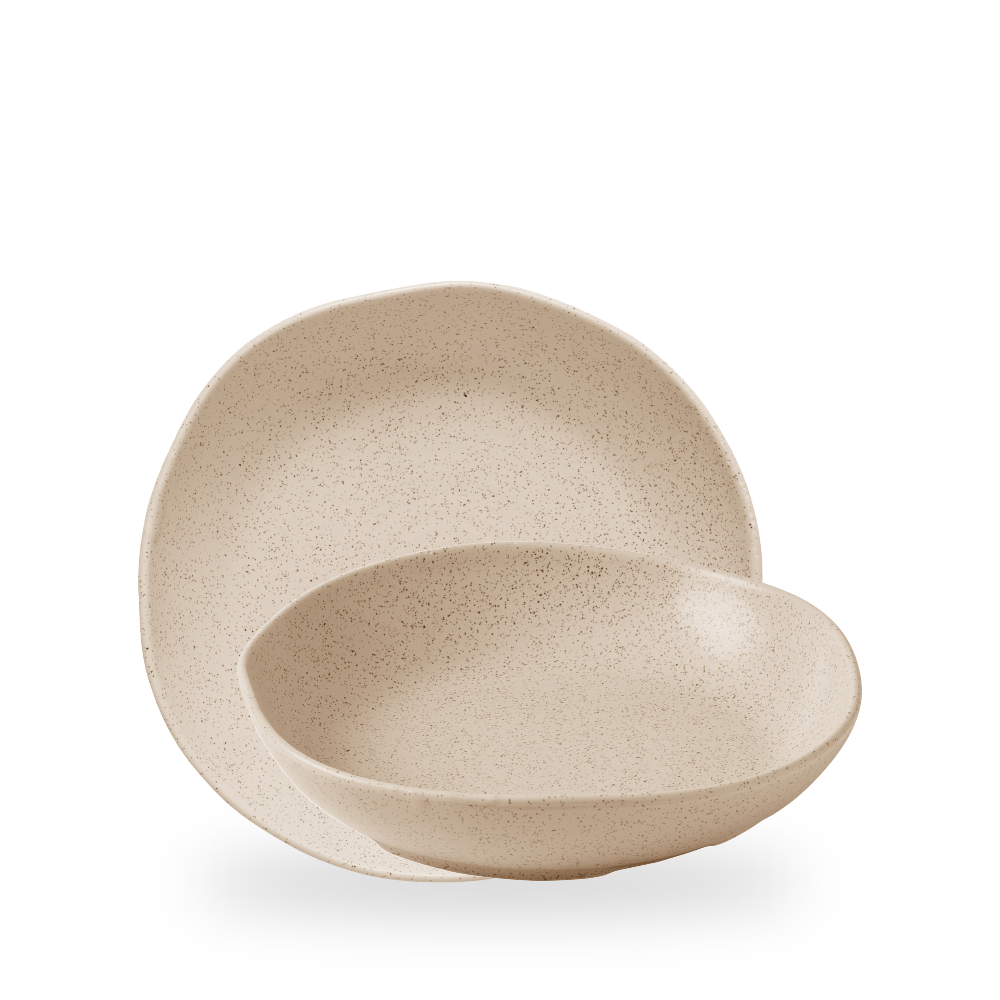 Churchill, Stonecast Natural : Nutmeg Cream - Schale tief Organisch, 25 x 4,5 cm/ 1,16 ltr.