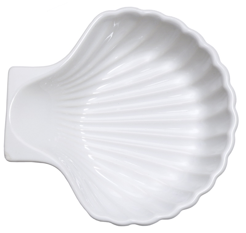 Muschelschale, weiß, Keramik, I: 0,25 ltr., D: 14 cm, H: 4 cm