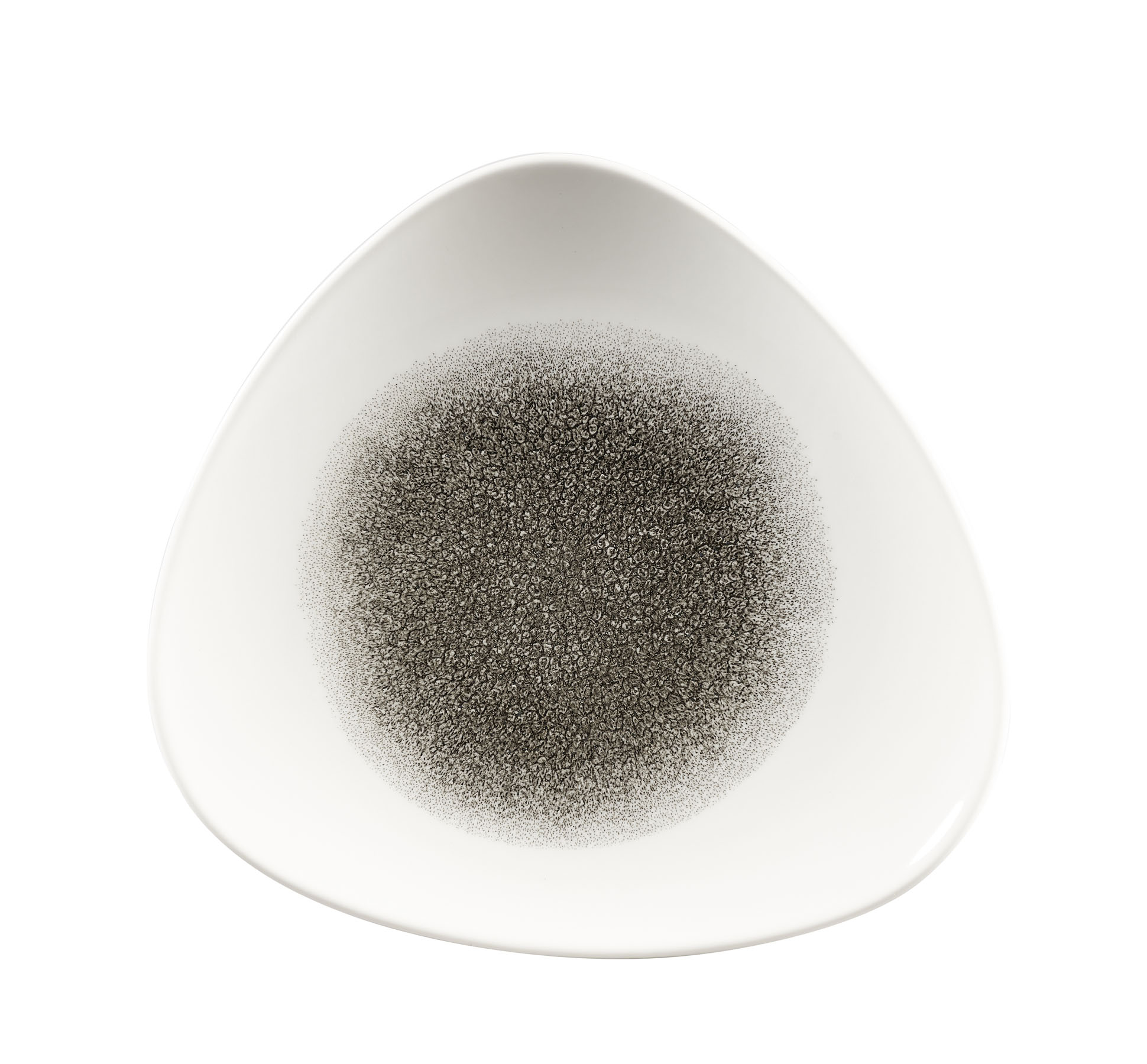 Churchill, Raku : Quartz Black - Teller flach dreieckig, 24,5 cm