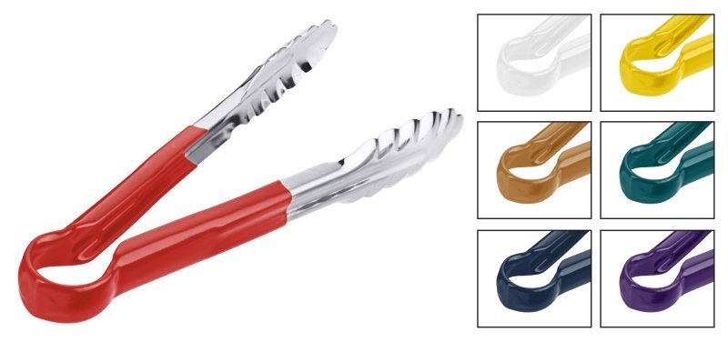 Küchenzange HACCP, Vinyl-Überzug braun, Edelstahl, L: 30 cm