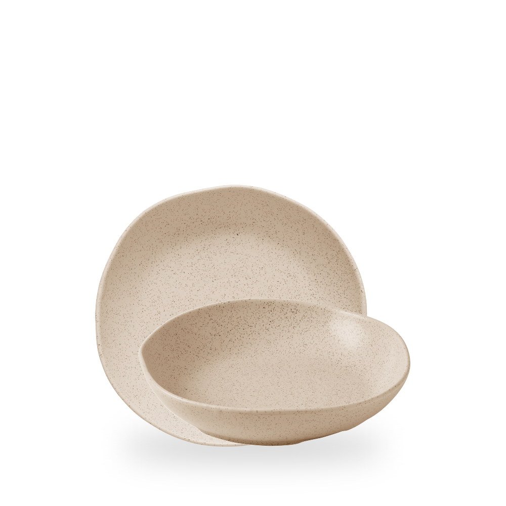 Churchill, Stonecast Natural : Nutmeg Cream - Schale tief Organisch, 21,5 x 4,5 cm/ 0,77 ltr.