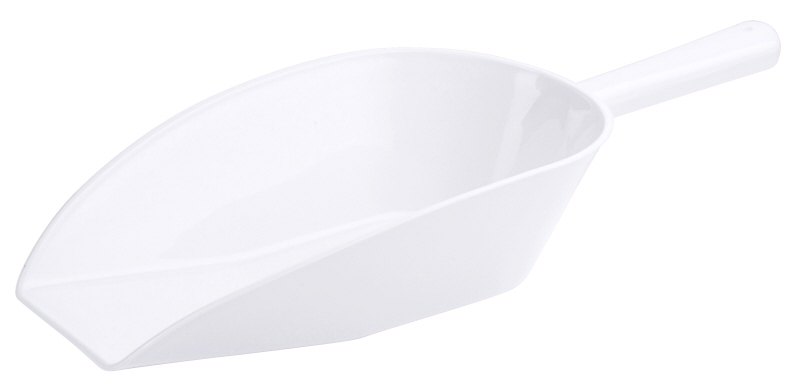 Abwiegeschaufel weiß, I: 1,5 ltr., 23 x 15 cm, L: 40 cm, PP