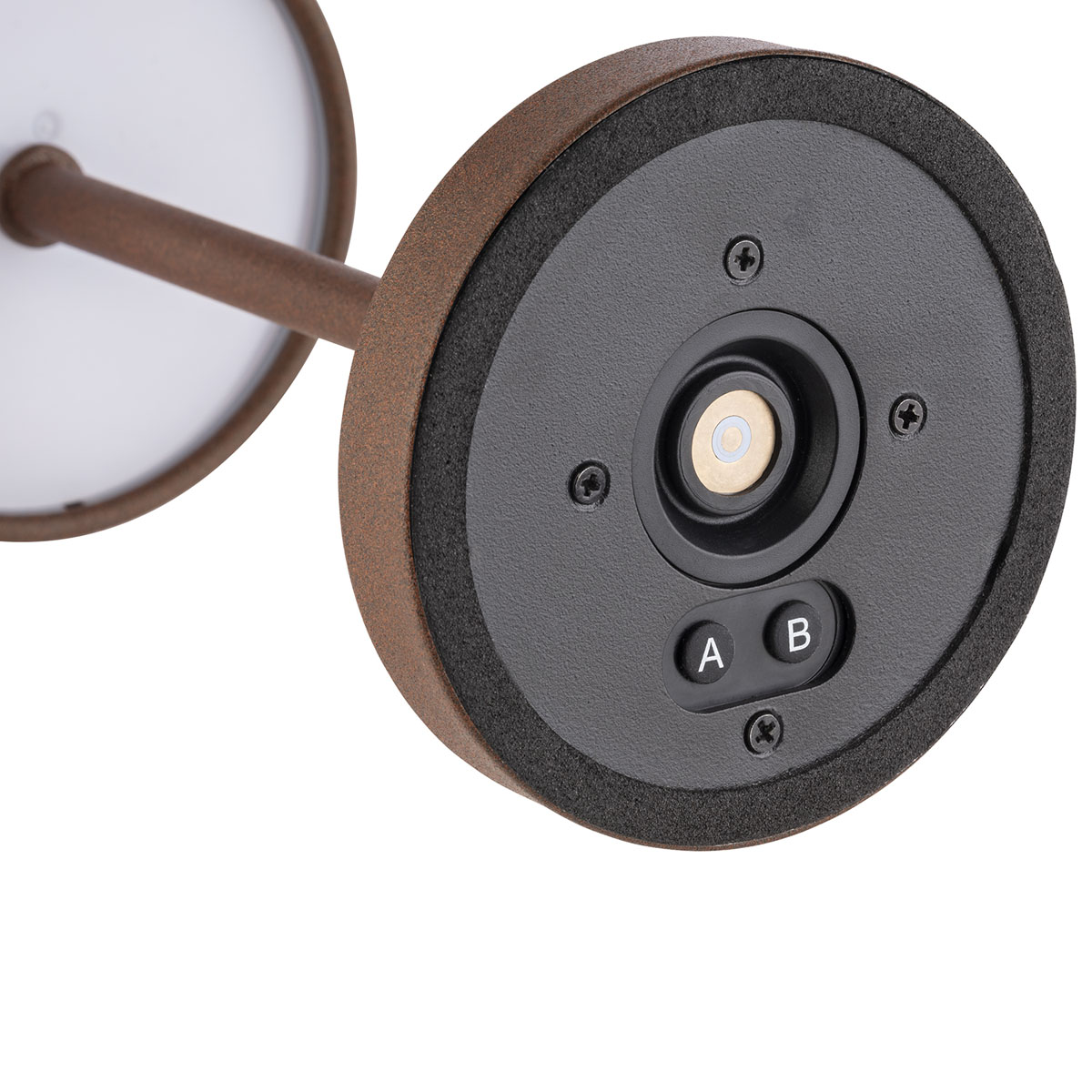 Tischleuchte MERLE MICRO, Metall, Farbe: rostfarben, 1x LED 1,0 W / 100 lm, dimmbar in 3 Stufen, D: 8 cm, H: 20 cm