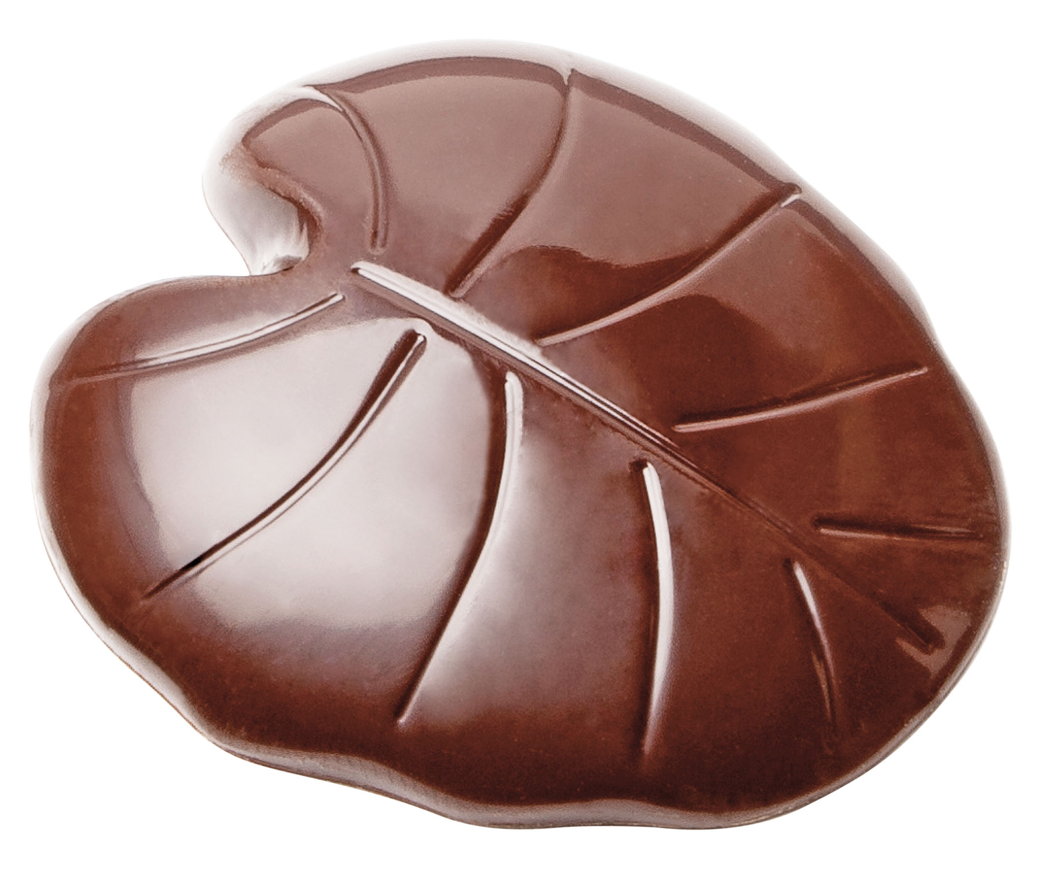 Schokoladen- Form Blatt, 275 x 135 mm, 3 x 6 Stück 37,5 x 34,5 x 6 mm