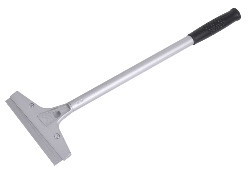 Stielschaber, Stahlrohr mit schwarzem Kunststoffgriff, Zinkguss, L: 46 cm, Klingen: 15 cm