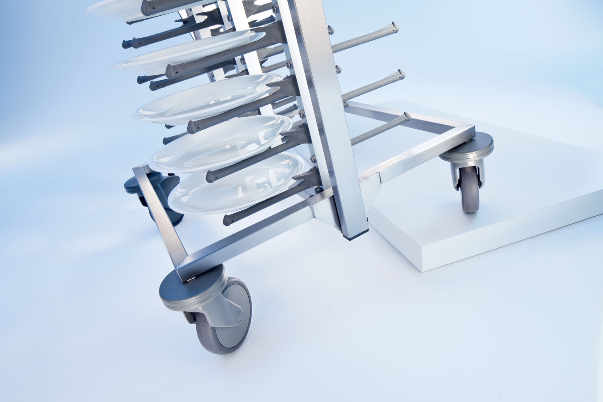 SERVISTAR  GASTRO 120, Teller-Stapelsystem, fahrbar, max. 120 Teller, LxBxH: 65,3 x 93,3 x 185,6 cm