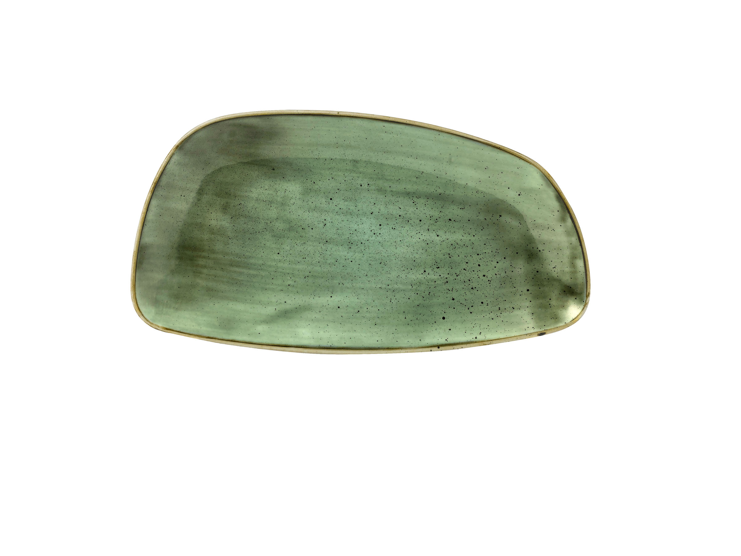 Churchill, Stonecast : Samphire Green - Chefs Geo Platte, asymmetrisch, 35 x 18,5 cm