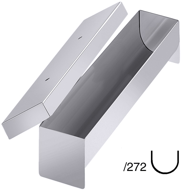 Pastetenform, halbrund, EdSt., I: 0,5 ltr., 27,5 x 5,5 x 5 cm