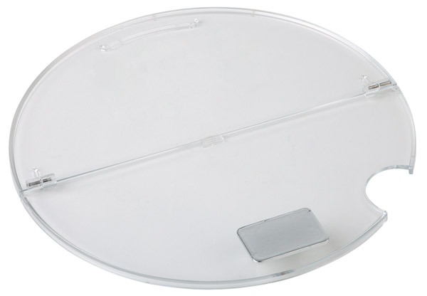 Deckel klappbar mit Löffelaussparung D: 23,5 cm, ABS, glasklar, ohne Beschriftungsschild
