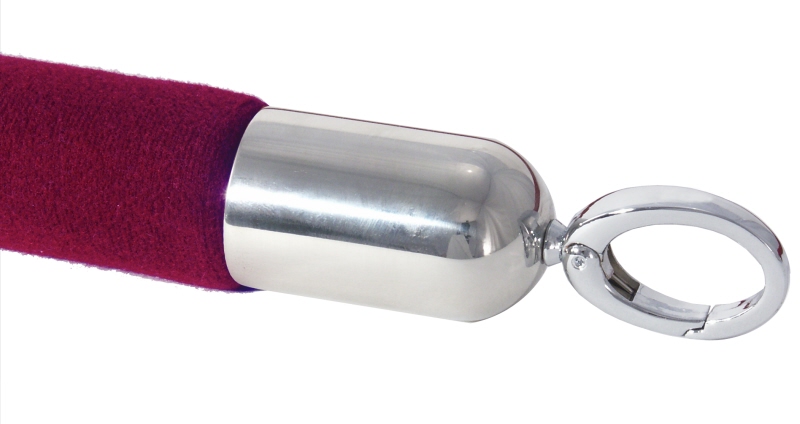 Absperrseil, samtummantelt, dunkelrot, D: 3 cm, L: 150 cm