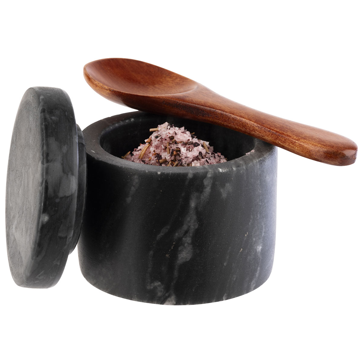 Marmordose MARVELLO, fuer Butter oder Gewuerze, 2er-Set, Marmor, D: 6 cm, H: 5 cm, I: 40 ml