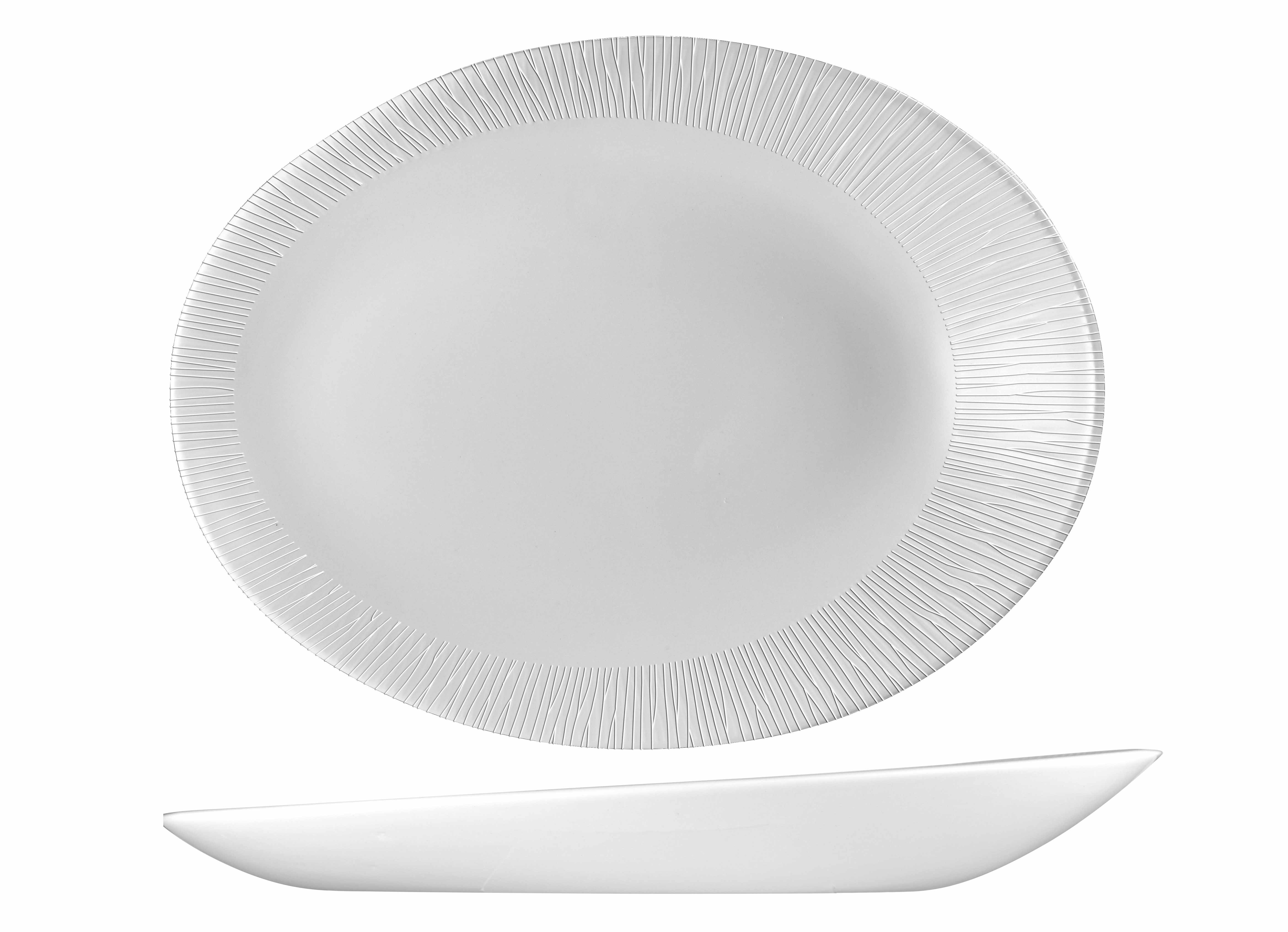 Churchill, Bamboo - Teller/ Platte oval, uni/ weiss, 19,5 x 15 x 2,5 cm