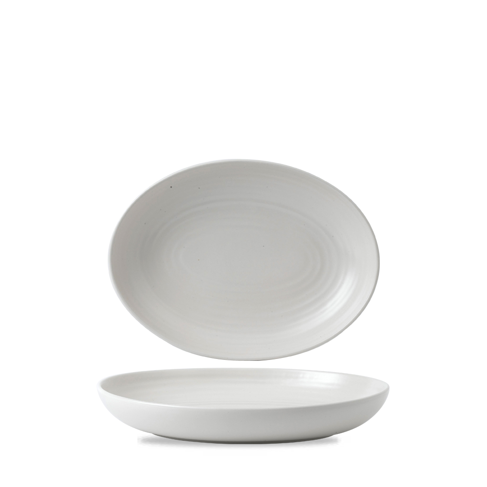 Dudson, Evo : Pearl - Schale tief oval, 26,7 x 19,7 cm/ 1,1 ltr.