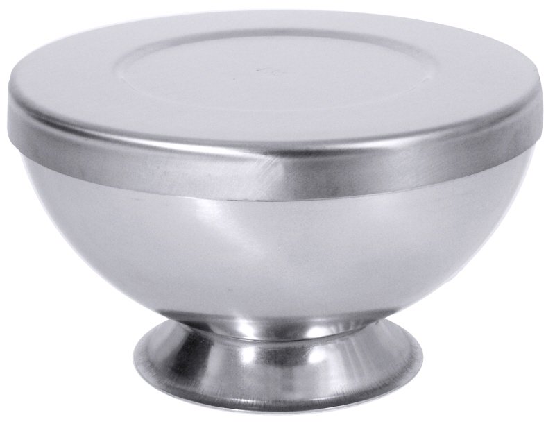 Eisbombenform mit Deckel, EdSt., I: 0,5 ltr., D: 12 cm, H: 8 cm