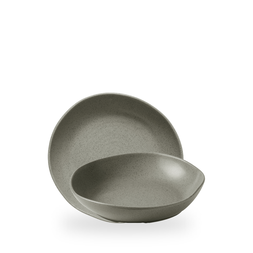 Churchill, Stonecast Natural : Peppercorn Grey - Schale tief Organisch, 21,5 x 4,5 cm/ 0,77 ltr.
