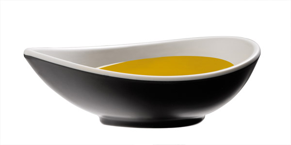 Schale HALFTONE 11,5 x 7 cm, H: 4 cm, 0,05 ltr., Melamin, außen: schwarz, innen: weiss