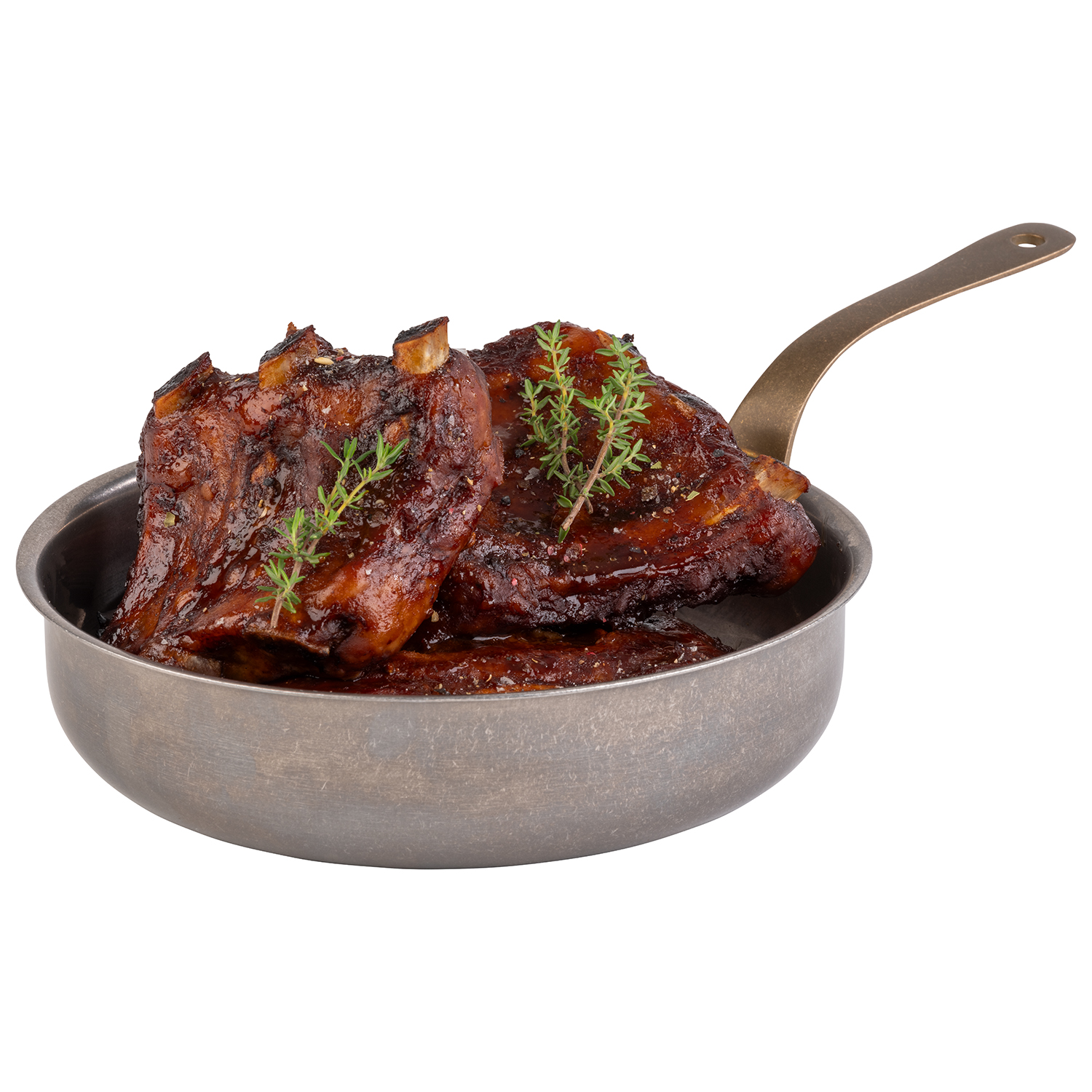 Stielkasserolle / Serviertopf, Edelstahl, D: 18,5 cm, H: 4,5 cm; I: 0,9 ltr., Farbe: Antik-Edelstahl-Look