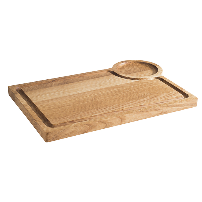 Servierbrett OAK, 37 x 25 cm, H: 2 cm, Eichenholz, mit Absatz D: 9, 5 cm