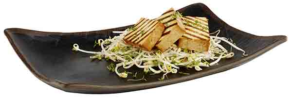 Tablett MARONE 32,5 x 23,5 cm, H: 4,5 cm, Melamin, schwarz, brauner Rand