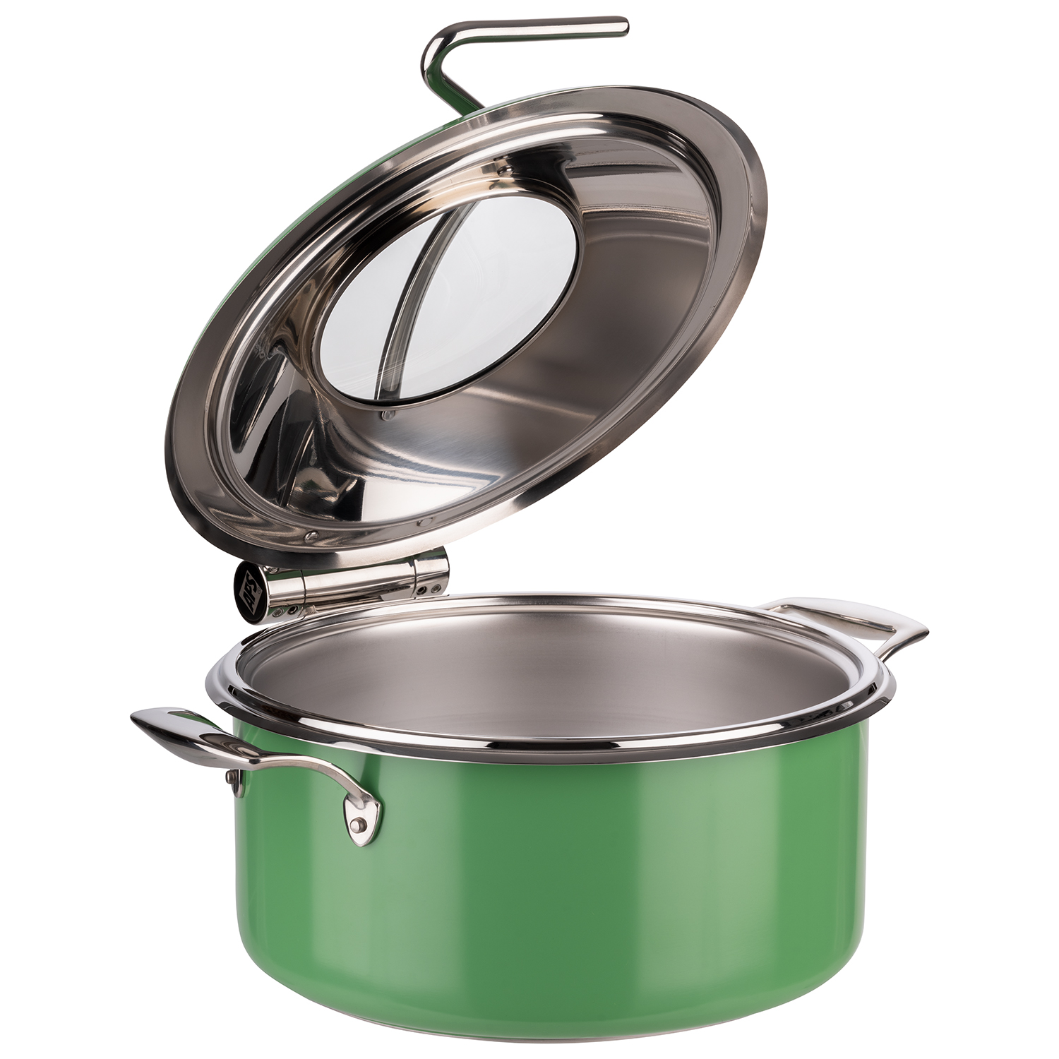 Chafing Dish, 4tlg. Set, 18/8 Edelstahl, D: 30,5 cm, H: 17,5 cm, Fb. grün/ minze