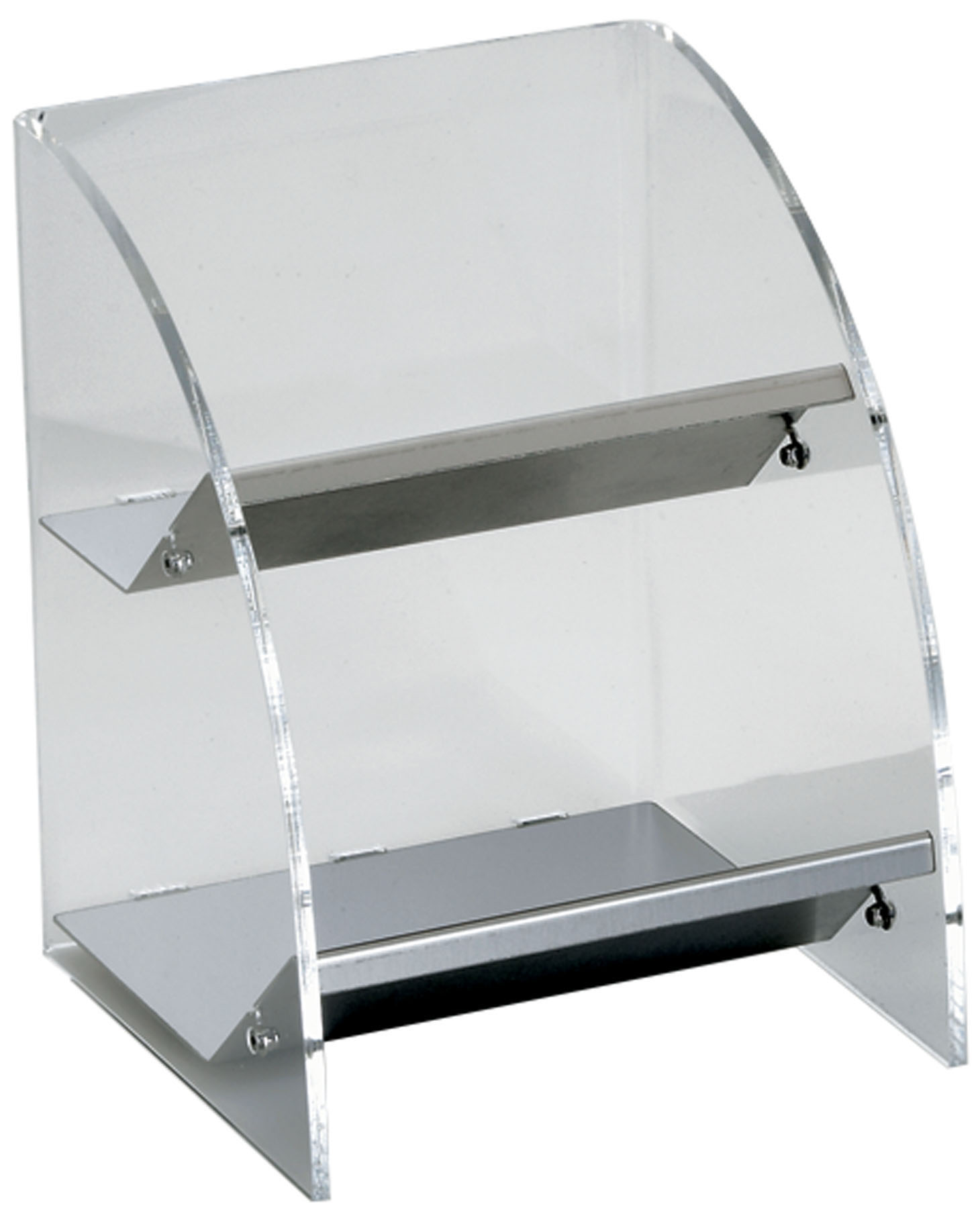 Tresenaufsteller mit 2 Fächern - Modell 632, EdSt., Plexiglas, LxBxH: 180 x 195 x 230 mm